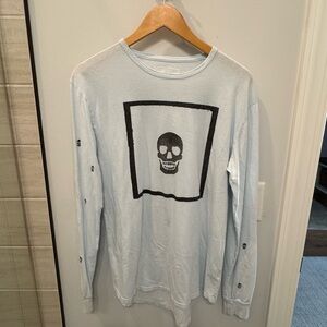 Sport of Kings Light Blue Skull Graphic Long Sleeve Tee